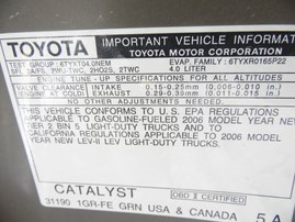 2006 TOYOTA TACOMA SR5 XTRA CAB 4.0L MT 4WD Z17874